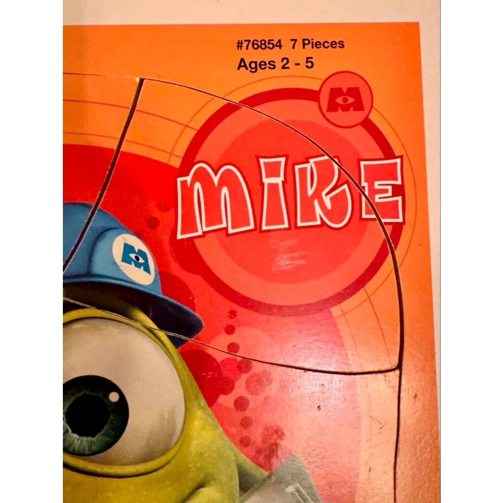 MONSTERS INC. Mike Witkowski. Playskool. Disney Pixar 7 piece Mike Puzzle
